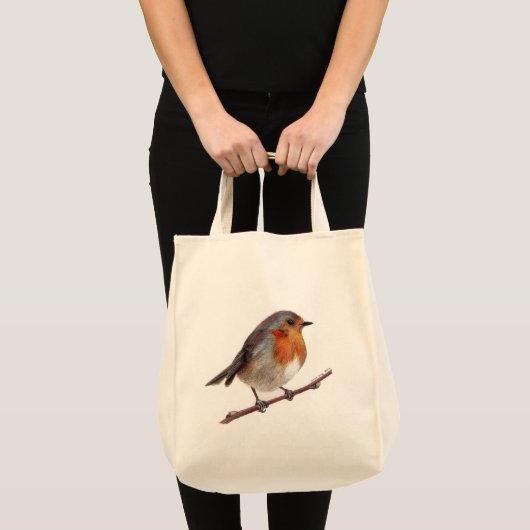 Robin Bird (Erithacus rubecula) Tote Bag Tragetasche (Vorderseite (Produkt))