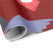 Robin Bird Flying with Red Heart Love Letter Geschenkpapier (Rolleneckpunkt)