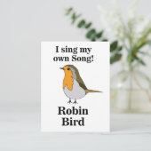 Robin Bird Funny Quote Postkarte (Stehend Vorderseite)
