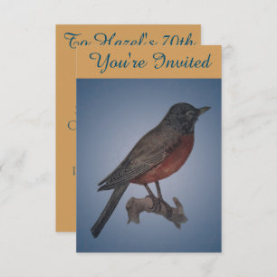 Robin Bird Illustration Geburtstagsparty Einladung