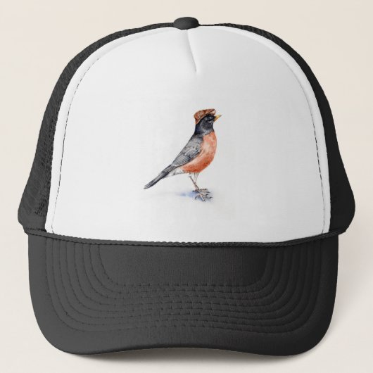 Robin Bird in Hat Truckerkappe (Vorderseite)