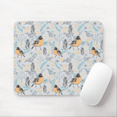 Robin Bird Mama und Baby Summer Brood mit Blume Mousepad (Mit Mouse)