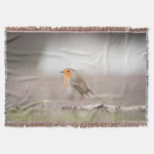 Robin Bird Nature Foto Decke (Vorderseite)