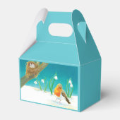 Robin Bird, Nest, Little Eggs & Snowdrops Geschenkschachtel (Rückseite)