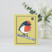 Robin Bird Postkarte (Stehend Vorderseite)