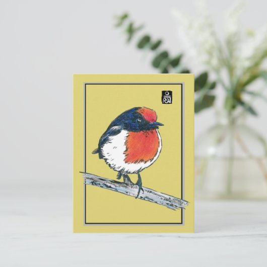 Robin Bird Postkarte (Stehend Vorderseite)