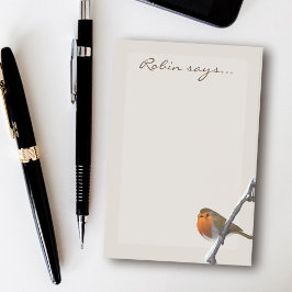 Robin Bird sagt Name Wildlife Post - Anmerkungen Post-it Klebezettel