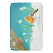 Robin Bird, Schnee & Schneefallen Illustration Bat Badematte (Vorderseite Vertikal)