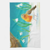 Robin Bird, Schnee & Schneefallen Illustration Geschirrtuch (Vertikal)