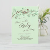 Robin Bird Spring Baby Shower Co-Ed Gender Neutral Einladung (Stehend Vorderseite)