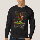Robin Bird Ugly Santa Riding Robin Christmas Sweatshirt (Vorderseite)