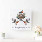 Robin Bird Wall Clock Quadratische Wanduhr (Zuhause)