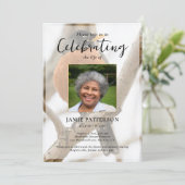 Robin Bird Watcher, Celebration of  Life Photo Einladung (Stehend Vorderseite)