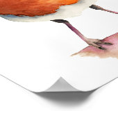 Robin Bird Watercolor Painting Poster (Ecke)