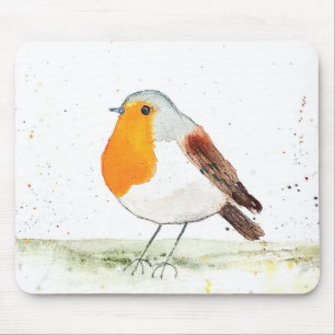 Robin Bird Weihnachten Winter Niedliche Aquarellfa Mousepad