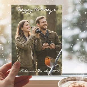 Robin Bird Weihnachtsfotokarte Feiertagskarte