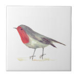 Robin Bird Wildlife Vintage Farbe Fliese<br><div class="desc">Schöne Robinvogel Aquarell Fliesen. Farbenfrohe Vögel,  Tiere,  wilde Fliesen.</div>