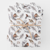 Robin Bird Woodland Grüne Weihnachten Geschenkpapier Set (Beispiel)