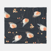 Robin Birds and Berries Rowan Fleecedecke (Vorderseite (Horizontal))