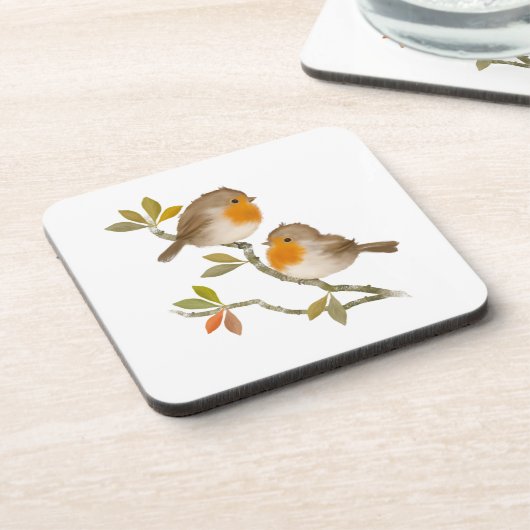 Robin Birds Hard Plastic Untersetzer (Linke Seite)