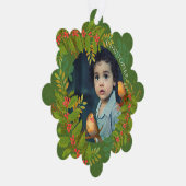 Robin Birds Holly Berry Foto Green Ornament Karte (Rechts)