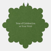 Robin Birds Holly Berry Foto Green Ornament Karte (Rückseite)