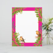 Robin Birds Holly Berry Hot Pink (Stehend Vorderseite)