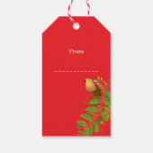Robin Birds Holly Berry Red Geschenkanhänger (Rückseite)