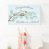 Robin Birds Nest Eggs Spring Baby Dusche Banner (Insitu)