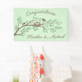 Robin Birds Nest Eggs Spring Baby Dusche Banner (Insitu)