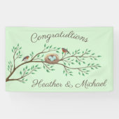 Robin Birds Nest Eggs Spring Baby Dusche Banner (Horizontal)