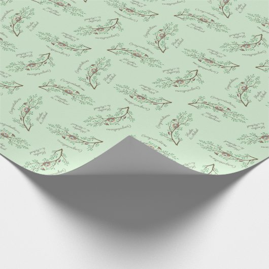 Robin Birds Nest Eggs Spring Baby Dusche Geschenkpapier (Ecke)