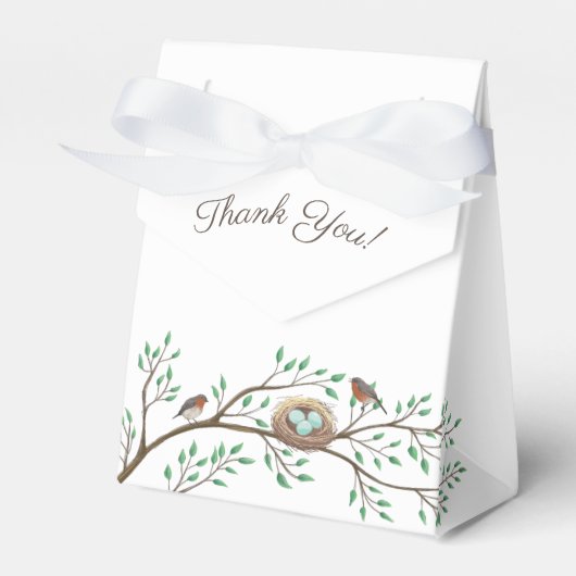 Robin Birds Nest Eggs Spring Baby Dusche Geschenkschachtel (Vorderseite)