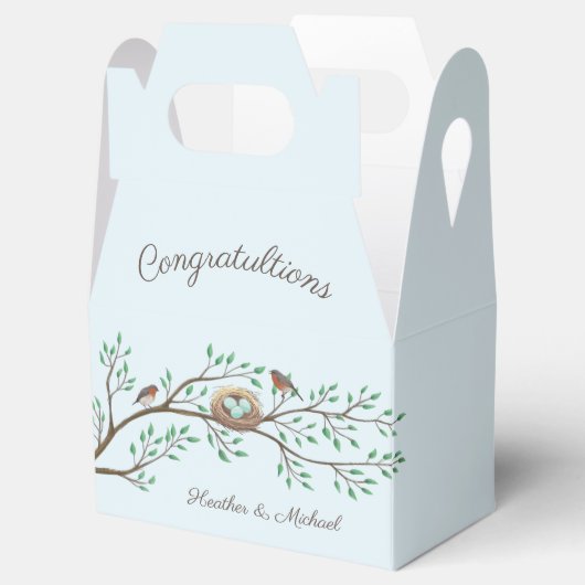 Robin Birds Nest Eggs Spring Baby Dusche Geschenkschachtel (Geöffnet)