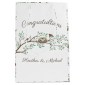 Robin Birds Nest Eggs Spring Baby Dusche Mittlere Geschenktüte (Vorderseite)