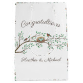 Robin Birds Nest Eggs Spring Baby Dusche Mittlere Geschenktüte (Rückseite)