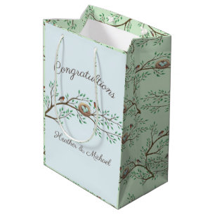 Robin Birds Nest Eggs Spring Baby Dusche Mittlere Geschenktüte