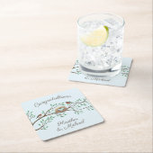 Robin Birds Nest Eggs Spring Baby Dusche Rechteckiger Pappuntersetzer (Vor Ort)