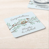 Robin Birds Nest Eggs Spring Baby Dusche Rechteckiger Pappuntersetzer (angewinkelt)