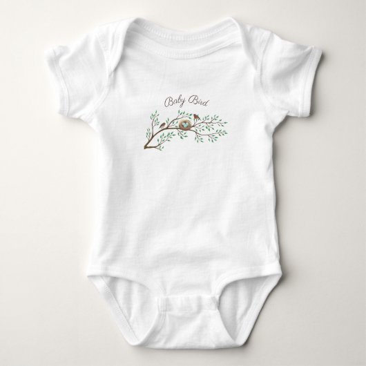 Robin Birds Nest Eggs Spring Baby Dusche Strampler (Vorderseite)