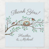 Robin Birds Nest Eggs Spring Baby Dusche Weinetikett (Einzelnes Label)