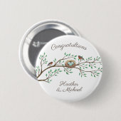 Robin Birds Nest Eggs Spring Baby Shower Button (Vorne & Hinten)