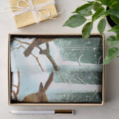 Robin Birds on Branch Snow Forest Winter Weihnacht Seidenpapier (Geschenk)