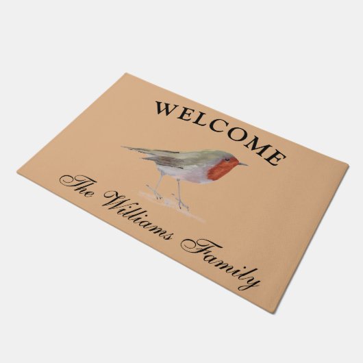 Robin Birds Songbird Natur Niedlich Fußmatte (Schrägansicht)