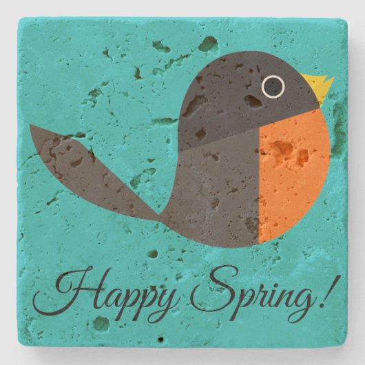 Robin Birds Steinuntersetzer (Vorderseite)