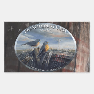 Robin Branch Co MICH Rechteckiger Aufkleber