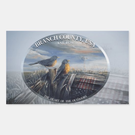 Robin Branch Co MICH Rechteckiger Aufkleber (Vorderseite)