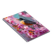 Robin Cherry Blossom-Notebook Notizblock (Rechte Seite)
