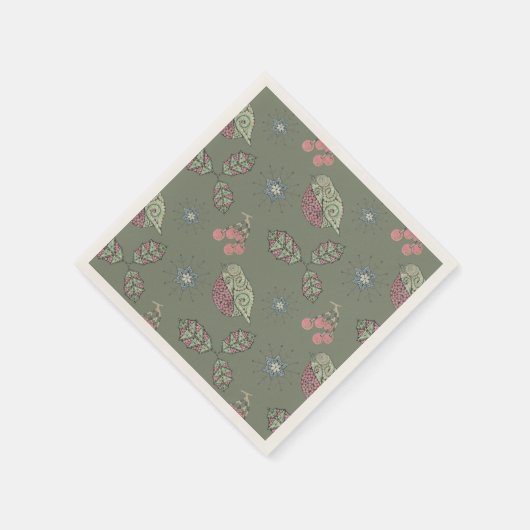 Robin Christmas Doodle Servietten (Ecke)