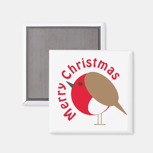 Robin Christmas Magnet (Vorderseite/Rückseite)